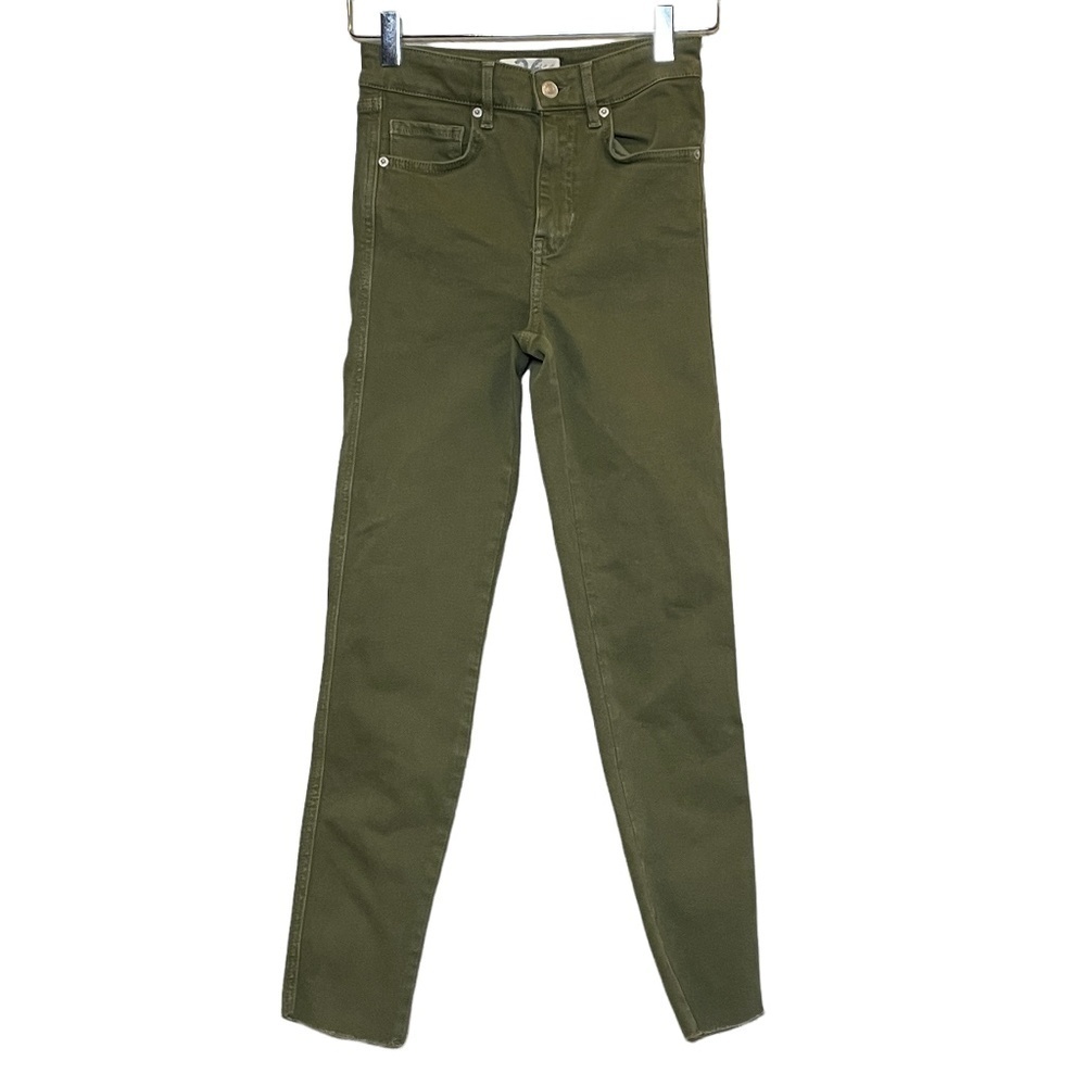 Free People We The Free Stretch Skinny Jeans in Army Green Sz. 26 NEW